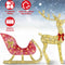 Trineo Navideño Iluminado con Reno - Decoración Interior y Exterior con 8 Modos de Luz