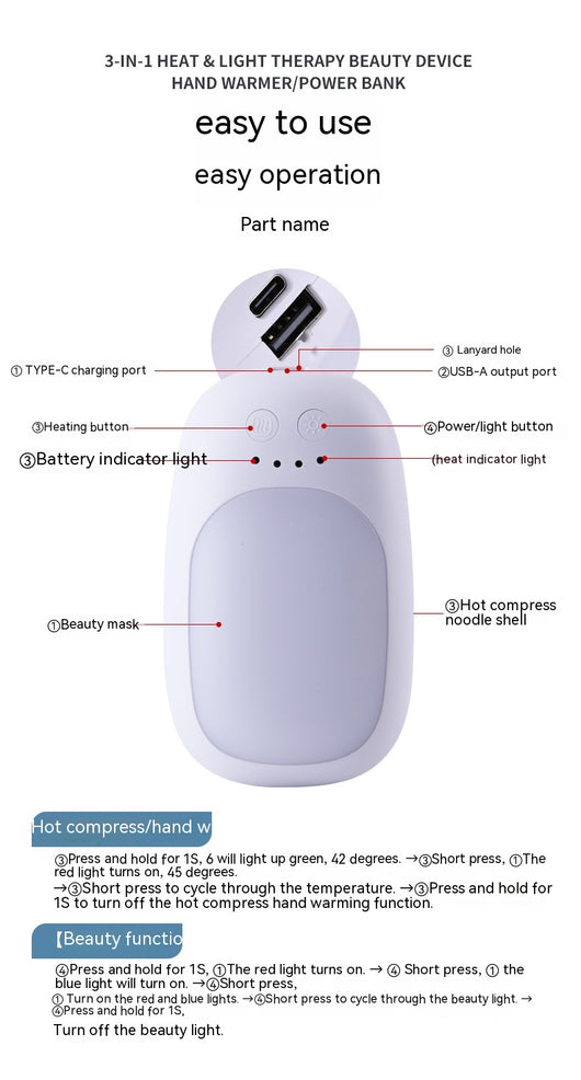Dispositivo IPL Fotón 3 en 1 con Compresa Térmica y Luz Roja para Rejuvenecimiento Facial - Image 11
