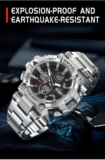 Reloj Deportivo Inteligente de Acero Inoxidable con Doble Pantalla y Luz Nocturna - Image 9
