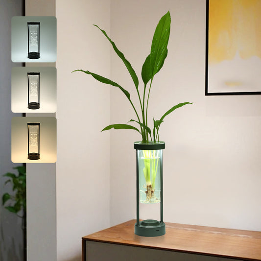 Lámpara de Mesa de Aluminio Transparente con Luz Ambiental