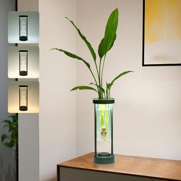 Lámpara de Mesa de Aluminio Transparente con Luz Ambiental