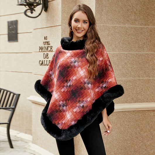 Poncho Térmico Escocés para Mujer - Abrigo Capa de Punto