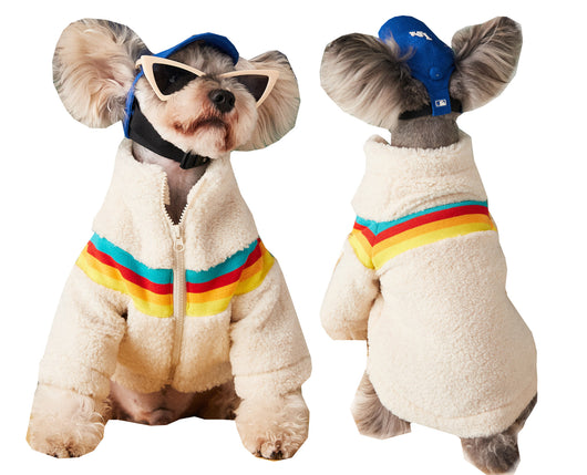 Abrigo de Lana Cordero con Rayas Casuales para Mascotas - Image 5