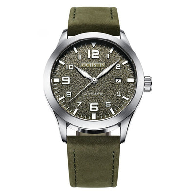 Reloj Mecánico Automático Retro Cuero Genuino Estilo Ejecutivo - Image 8