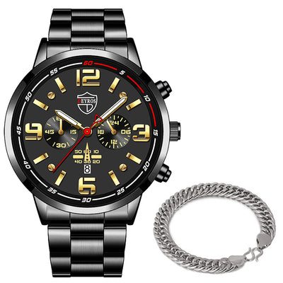 Reloj de Cuarzo para Hombre con Banda de Acero y Calendario Luminoso - Image 4