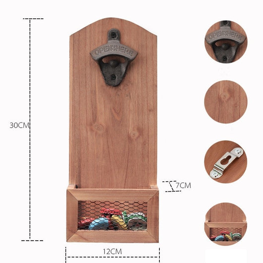 Abridor de Botellas de Madera Colgante para Refrigerador con Destornillador - Image 15