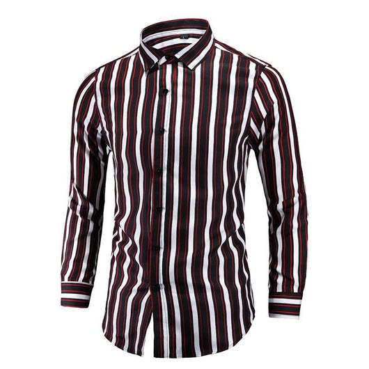 Camisa Manga Larga a Rayas Estilo Coreano para Hombres Jóvenes - Image 2