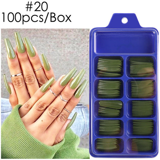 Uñas Postizas de Pasta Completa con Durabilidad Extendida - Acabado Ballet Azul - Image 29