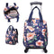Printed 2-in-1 Foldable Trolley Backpack with Detachable Handle