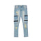 Distressed Ripped Jeans with Zippers