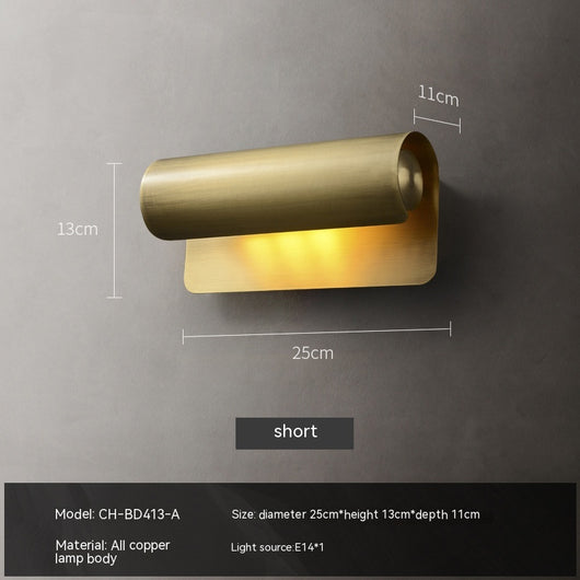 Lámpara de Pared Cobre Minimalista para Sala y Dormitorio - Image 3