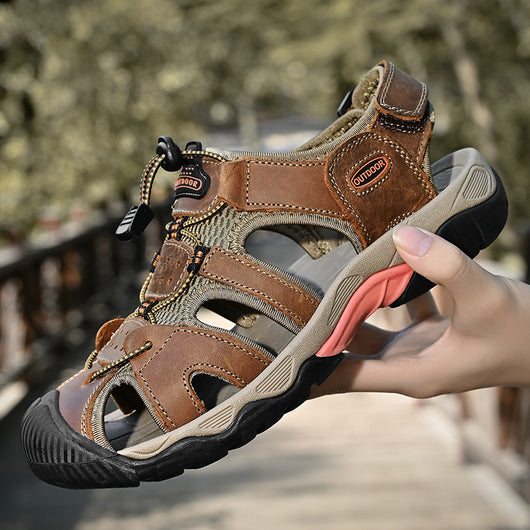 Sandalias de Cuero Auténtico para Playa y Uso Casual