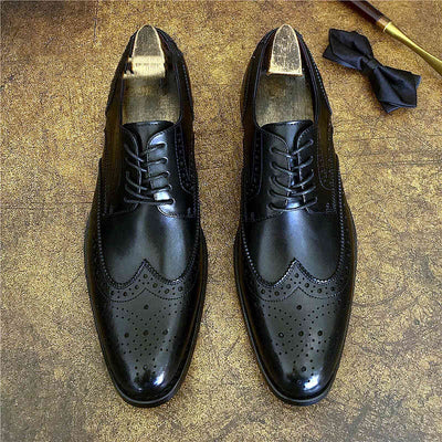 Zapatos de Cuero Genuino Estilo Brogue para Negocios y Eventos Formales