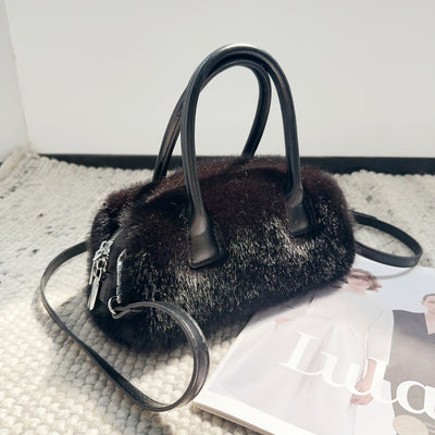 Bolsa Tote Vintage con Detalles de Peluche Ecológico - Image 8