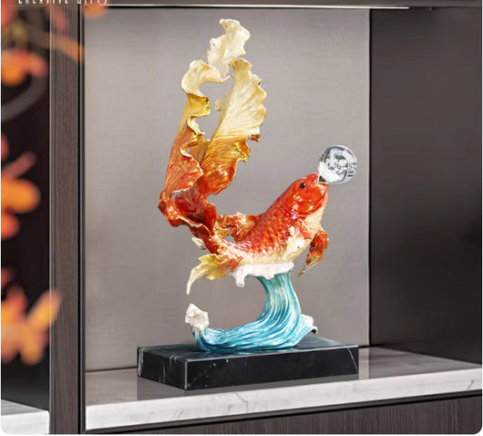 Ornamento Koi Saltando la Puerta del Dragón - Estilo Chino Contemporáneo - Image 13