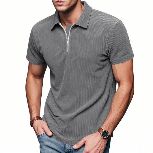 Polo Corduroy Holgado con Medio Cierre para Hombre - Image 28