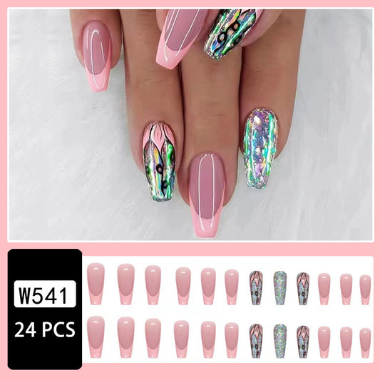 Uñas Francesas Medianas Elegantes - Diseño Europeo y Americano - Image 2