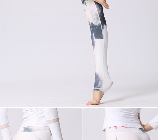 Pantalones de yoga cintura alta estampados para mujer - Diseño europeo y americano - Image 11