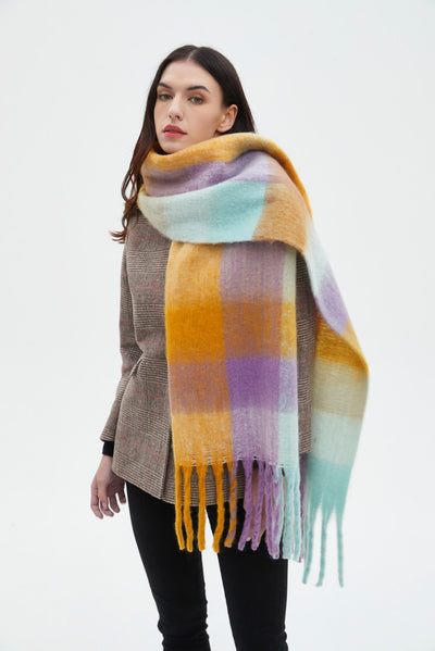 Bufanda Cuadrada Unisex con Borlas y Textura Gruesa - Image 20