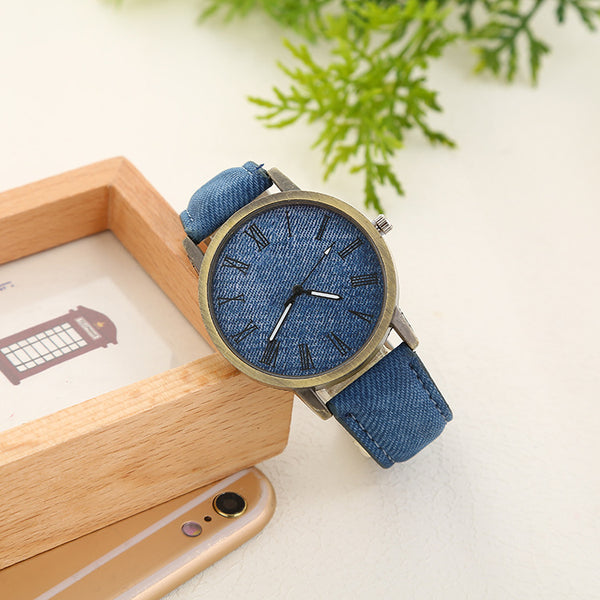 Reloj de Cuarzo para Mujer con Correa Denim Casual