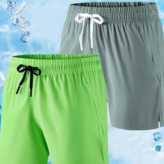 Pantalones Cortos Deportivos Ice Silk para Hombre - Tallas Grandes Playa y Ocio