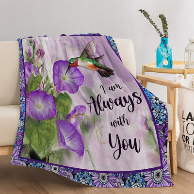 Manta Flanela Flores Matutinas y Colibrí Púrpura - Acogedora y Versátil para Hogar - Image 3