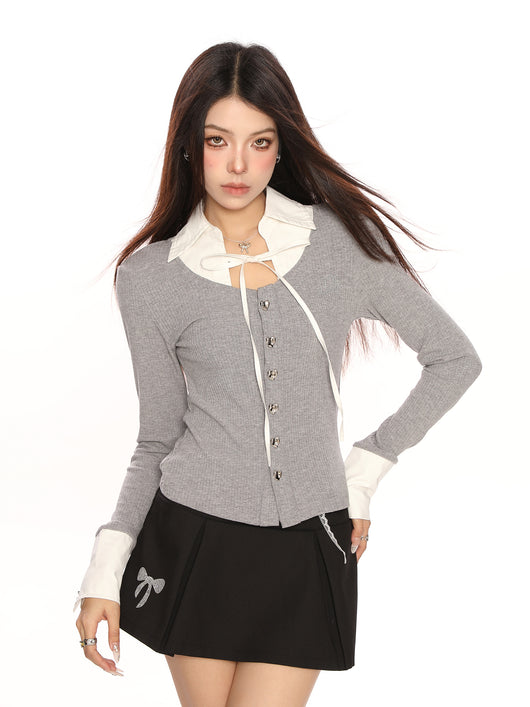 Suéter Tipo Dos Piezas con Cuello de Camisa y Mangas Largas - Image 10