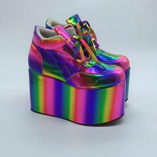 Zapatillas Casuales Arcoíris con Suela Gruesa Tipo Esponja - Image 9