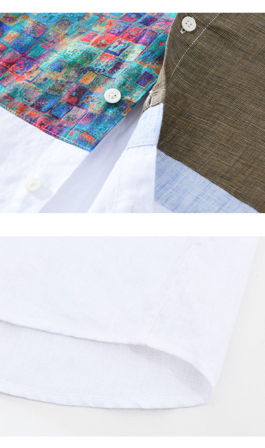 Camisa Holgada Hombre Joven Diseño Casual en Algodón y Lino - Image 15