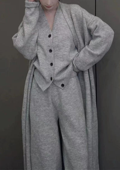 Conjunto de 3 Piezas: Cardigan Tejido, Chaleco y Pantalón Cintura Alta - Image 7