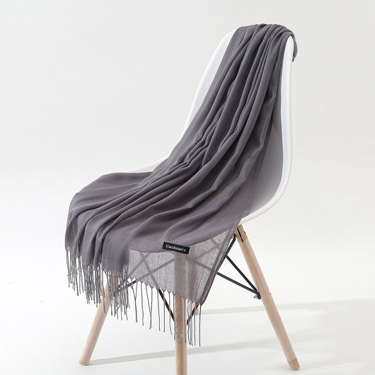 Bufanda Chal de Cachemira Otoño Invierno - Diseño Minimalista con Flecos - Image 13