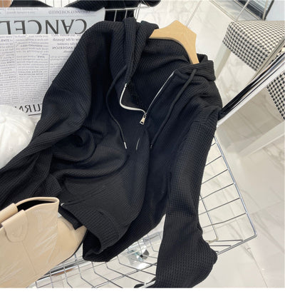 Cardigan Suelto con Capucha y Cierre de Cremallera para Mujer - Image 8