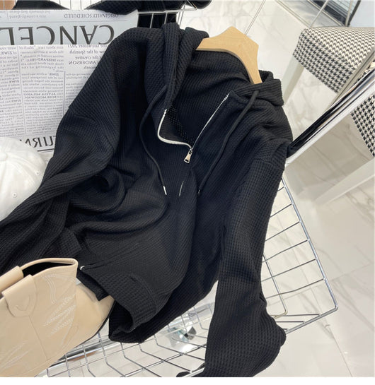 Cardigan Suelto con Capucha y Cierre de Cremallera para Mujer - Image 8