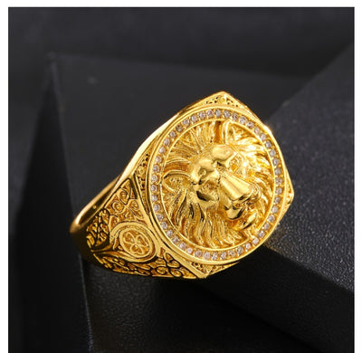 Anillo de Oro 18K para Hombre con Diseño de León Engastado en Diamantes - Image 10