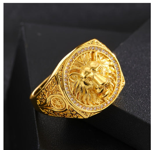 Anillo de Oro 18K para Hombre con Diseño de León Engastado en Diamantes - Image 10