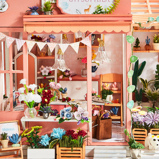 Casa de Flores en Miniatura - Modelo Artesanal Hecho a Mano - Image 4