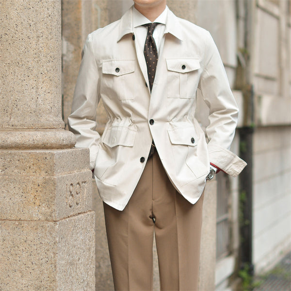 Chaqueta de Caza Vintage con Solapa para Hombre