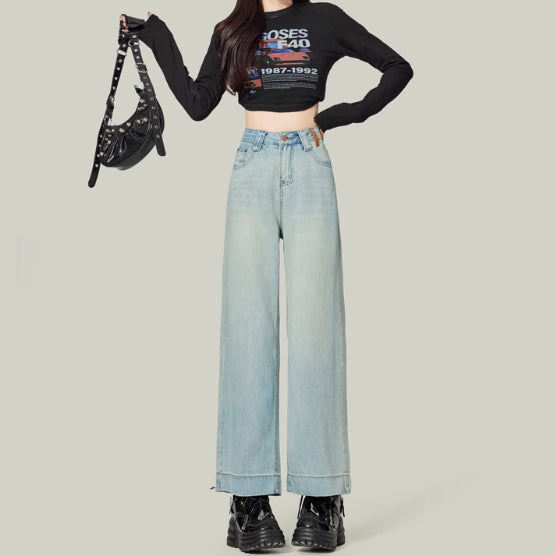 Jeans Retro Azul Cintura Alta Slim Fit Capri