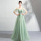 Vestido de Fiesta Menta Hombro Descubierto para Boda y Eventos Especiales