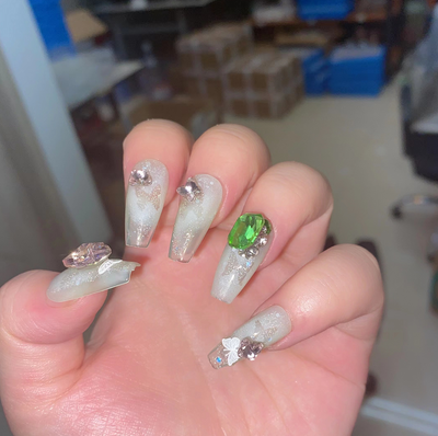 Uñas Postizas Adhesivas con Diseño Psicodélico Onírico - Image 5