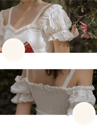 Vestido Falda Blanca con Bordado Floral Campánula - Image 13