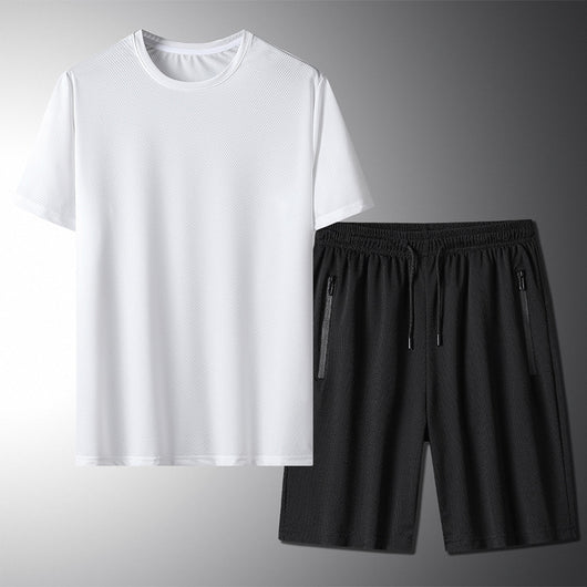 Conjunto Deportivo de Verano para Hombre - Camiseta y Pantalones Cortos en Seda de Hielo - Image 9