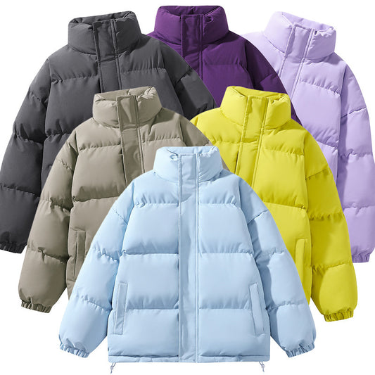 Abrigo Acolchado de Cuello Alto para Parejas - Diseño Minimalista