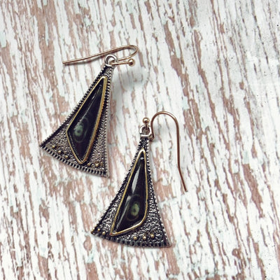 Aretes de Cristal Triangular Abanico Multicolor - Image 7
