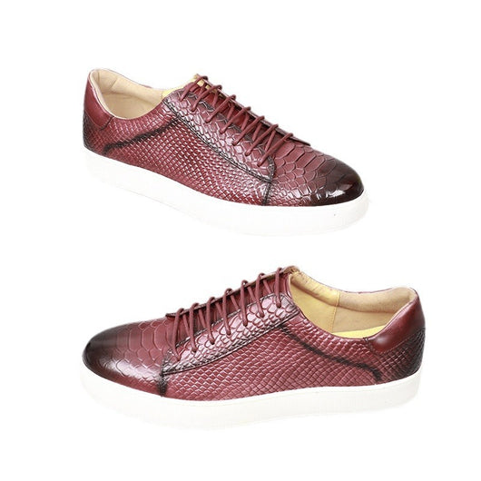 Zapatos Casuales de Cuero con Cordones y Textura Grabada para Hombre - Image 7