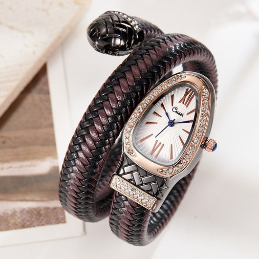 Reloj de Moda con Correa de Cuero y Diamantes - Image 3