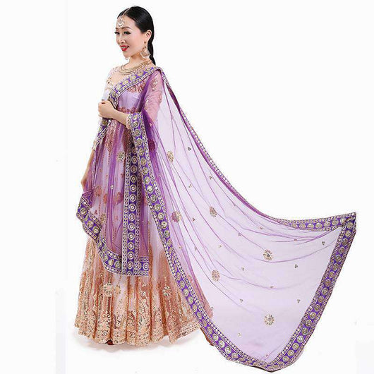 Pañuelo Sari Indio Georgette con Bordado en Malla - Estilo Exótico Dubada - Image 8