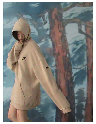 Sudadera Oversize Cómoda y Desgarrada - Estilo Relajado - Image 8