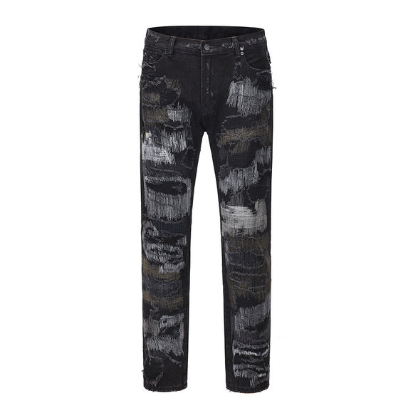 Pantalones Vaqueros con Parche Bordado God Cow Destroyed