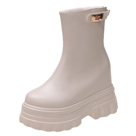 Botas Cortas con Cuña Interna de 4CM - Tacón Elevado y Base Plana - Image 8